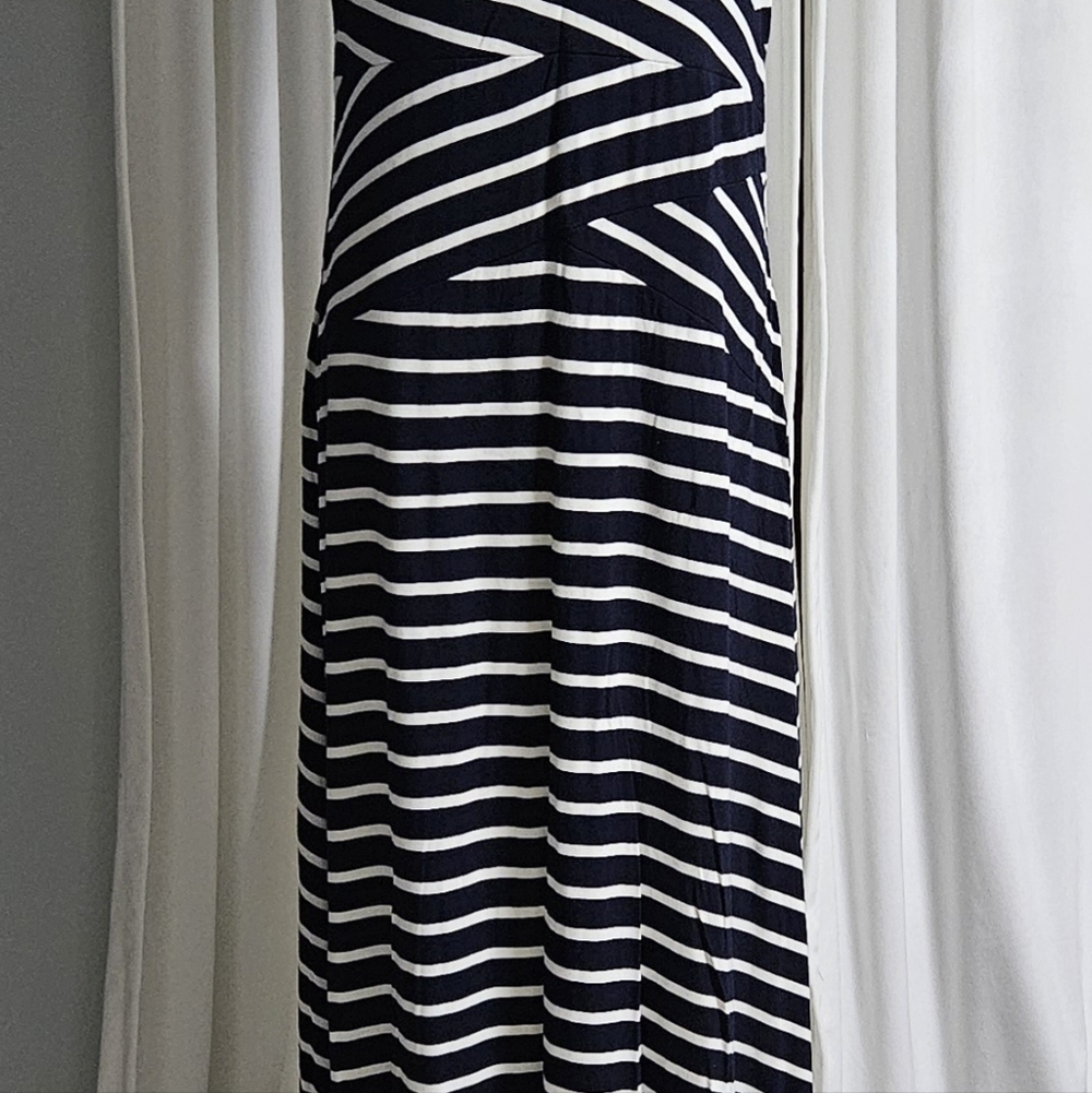 Calvin Klein Navy and White Striped Maxi Dress - Picture 3 of 6